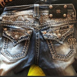 MissMe rhinestone bootcut jeans